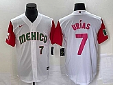 Men's Mexico Baseball #7 Julio Urias Number 2023 White Red World Classic Stitched Jersey24,baseball caps,new era cap wholesale,wholesale hats
